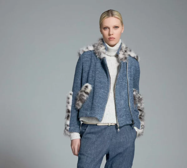 tricot chic veste jeans effet fourrure boutique jacques bellemin couturier valence mon coeur